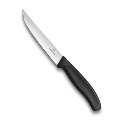 VICTORINOX COLTELLO BISTECCA PUNTA LISCIA MANICO NERO