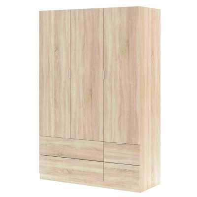 KIT ARMADIO 3 ANTE E 4 CASSETTI ROVERE cm.135x52x200h.
