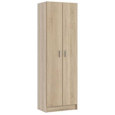 KIT ARMADIO CON 2 ANTE E 5 RIPIANI MULTIUSO cm. 59x37x180h. ROVERE CANADIAN