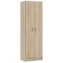 KIT ARMADIO CON 2 ANTE E 5 RIPIANI MULTIUSO cm. 59x37x180h. ROVERE CANADIAN