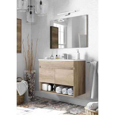 KIT MOBILE BAGNO DAKOTA CON 2 ANTE cm.80x45x64h. ROVERE NORDIK