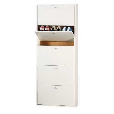 KIT SCARPIERA CON 5 RIBALTI cm. 65x15x164h. BIANCA 1307