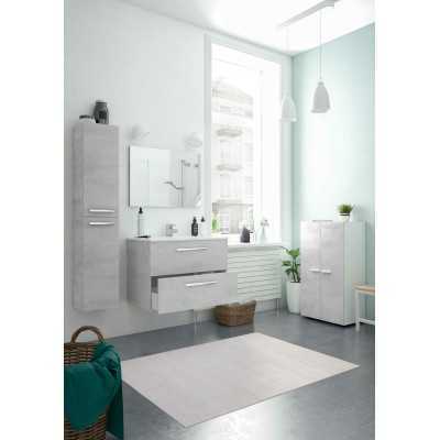KIT MOBILE BAGNO ARUBA CON 2 CASSETTI cm. 80x45x57h. CEMENTO