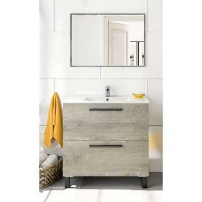 KIT MOBILE BAGNO ATHENA CON 2 CASSETTI cm. 80 ROVERE ALASKA