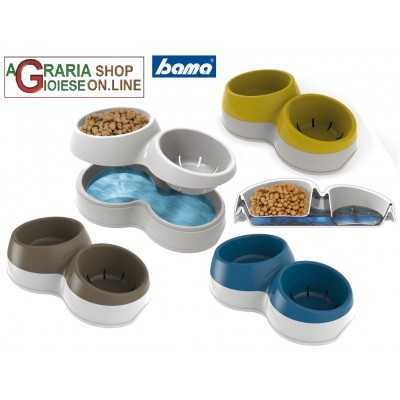 Double feed bowl and water reserve Bama Ciottolotto Large cm.