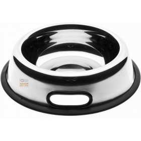 STAINLESS STEEL BOWL WITH NON-SLIP RUBBERS AND HANDLE CM. 14.5