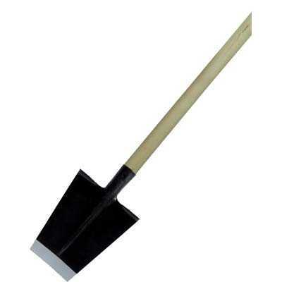 VANGA A PUNTA QUADRA FORGIATO CON MANICO ACCIAIO LEGNO CM.