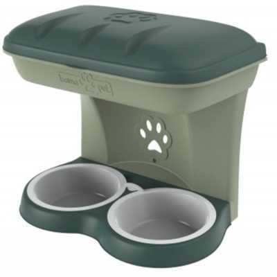 Dog bowl Bama Food Stand green color kit to hang on the wall