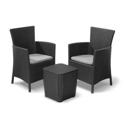 ALLIBERT/KETER SET IOWA BALCONY GRAPHITE CON CUSCINO.