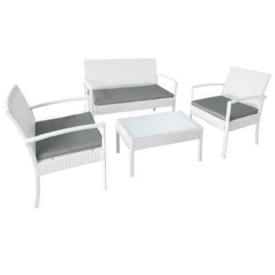 SALOTTO BOULEVARD IN POLIRATTAN BA620 colore bianco
