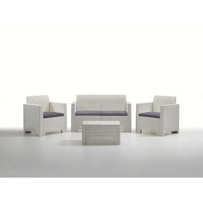 SALOTTO RESINA 4PZ.C/CUSC.NEBRASKA 2 colore bianco.