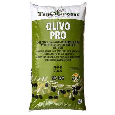 TERCOMPOSTI OLIVOPRO PELLETED ORGAN MINERAL NPK 7.6.5 ALLOWED IN ORGANIC AGRICULTURE KG. 25