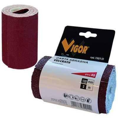 CARTA ABRASIVA VELCRATA VIGOR 120 MM 2 METRI 150 G