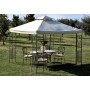 GAZEBO IN METALLO mt.3x3 DECORATO COLORE ECRU