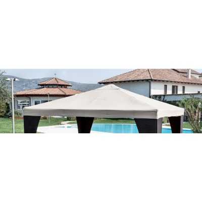 TOP COPERTURA PER GAZEBO LEGNO 3x4 POLIESTERE COLORE BIANCO.