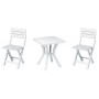 SET DUETTO RESINA TAVOLO + 2 SEDIE COLORE BIANCO
