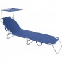 LETTINO C ON PARASOLE MODIFICABILE RIMINI COLORE BLU.