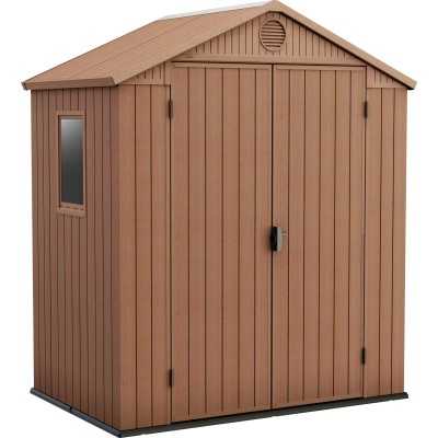 CASETTA KETER DARWIN 2 PORTE EFFETTO LEGNO colore marrone cm.190x122x221h.