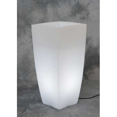 VASO HOME LIGHT QUADRO cm.33x33x70 colore ghiaccio/bianco.