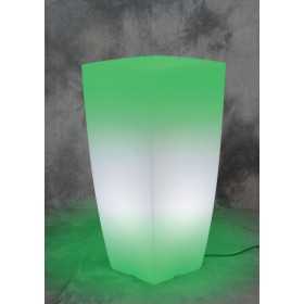 VASO HOME LIGHT QUADRO cm.33x33x70 colore ghiaccio/verde.