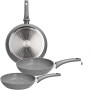 TOGNANA SET 3 PADELLE ALLUMINIO PURE ROQ PURE ROQ GRGIO OPACO