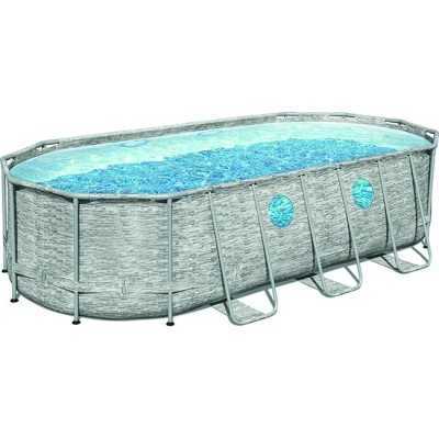 BESTWAY 56716 PISCINA POWER-STEEL OVALE RATTAN COMPLETA CM.