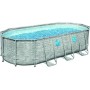 BESTWAY 56716 PISCINA POWER-STEEL OVALE RATTAN COMPLETA CM.