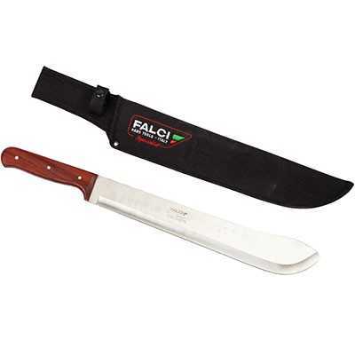 FALCI MACHETE LAMA IN ACCIAIO E MANICO IN LEGNO CON FODERO