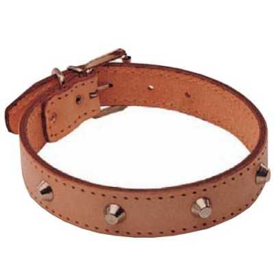 LEATHER COLLAR WITH STUDS MM. 35