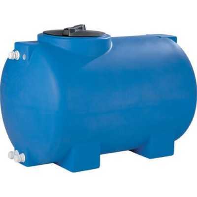 SERBATOIO POLIETILENE AZZURRO ORIZZONTALE LT. 300 ATT. 1 POLL.