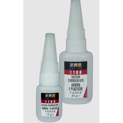 FAREN C106 COLLA CIANOACRILATA GOMME E PLASTICHE GR. 10