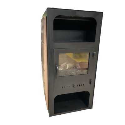 STUFA A LEGNA MAFALDA KW. 7 CON RIVESTIMENTO LATERALE IN