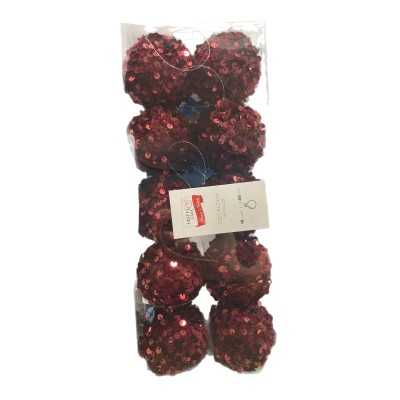 PALLINE PER ALBERO DI NATALE COLORE ROSSO MM. 60 PZ. 10