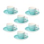 Tognana Set 6 Tazzine Caffè Con Piattino Spin Stoneware Azzurro