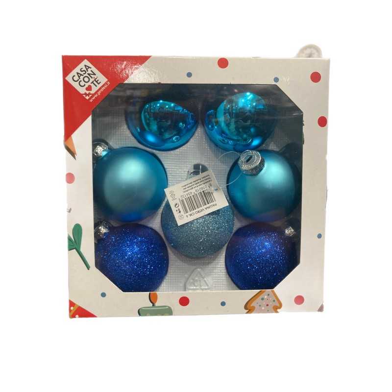 Set di 100 palline per albero di Natale, in plastica, colore blu, argento, decorazione natalizia