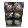 PALLINE PER ALBERO DI NATALE IN VETRO DECORO ORO CM. 8 PZ. 6