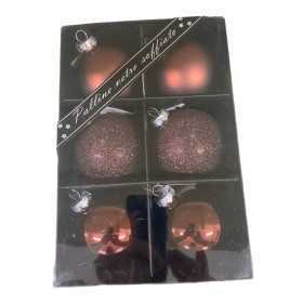 PALLINE PER ALBERO DI NATALE IN VETRO MARRONE CM. 8 PZ. 6