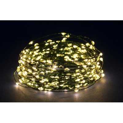 300 LUCI DI NATALE MICROLED PER USO ESTERNO 8F CAVO V. CALDO