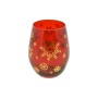 BICCHIERE DI VETRO DECORO NATALIZIO M.63 ROSSO/ORO