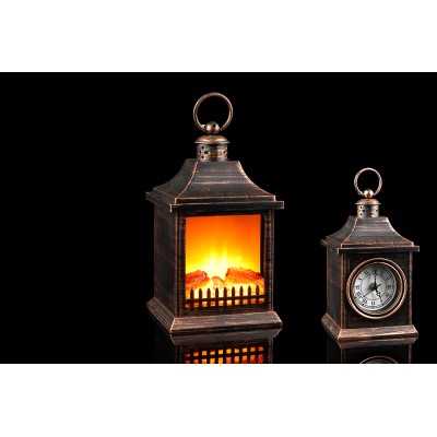LANTERNA CAMINO BATTUTO MARRONE ANTRACITE CM. 30x13x34,5