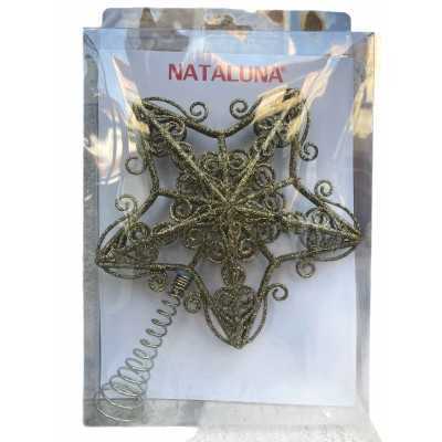 PUNTALE ALBERO DI NATALE A FORMA DI STELLA MOD.46014 CM. 20x3,5