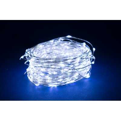 SERIE 80 LUCI DI NATALE MICROLED BIANCO FREDDO A BATTERIA MT. 8