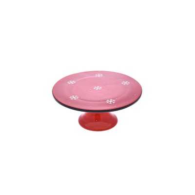 ALZATINA DI NATALE ROSSO P/BIANCO CM. 23,4x23,4x10,5