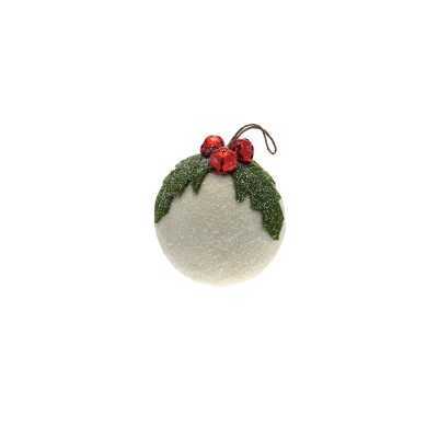 APPENDINO SFERA PALLINA DI NATALE COLORE BIANCA MOD.035 CM. 18