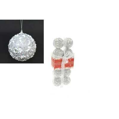 BOX 10 SFERE PALLINE DI NATALE PN1730 COLORE ARGENTO CM. 6