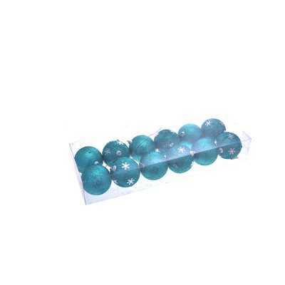 BOX 12 SFERE PALLINE DI NATALE GREEN/ARGENTO GLIT INN. CM. 7