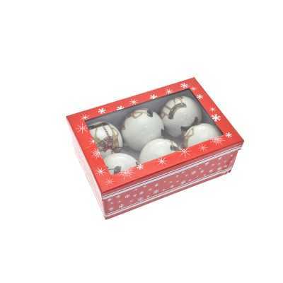 BOX 6 SFERE PALLINE DI NATALE LITO. LISCIO MOD.1944 CM. 5