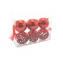 BOX 6 SFERE PALLINE DI NATALE LUCIDA/TRAF. GLITTER ROSSO CM. 10