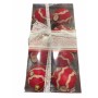 BOX 8 SFERE PALLINE DI NATALE RAFFIA ROSSO CM. 7