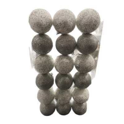 BOX SET 18 SFERE PALLINE DI NATALE DEC.1840 ARGENTO CM. 7
